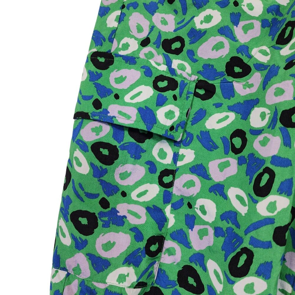 Diane von Furstenberg Target Utility Jazz Dot Green Cargo Pants size XXS NWT - Picture 8 of 8